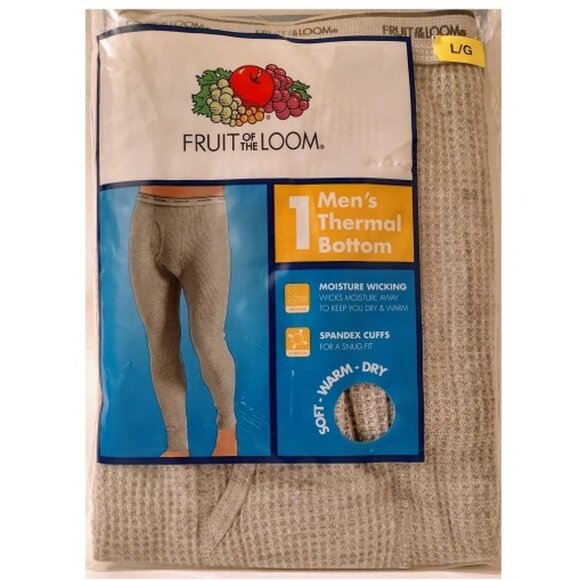 Fruit of the Loom Men's Thermal Bottoms NEW in Package Large - Picture 1 of 7
